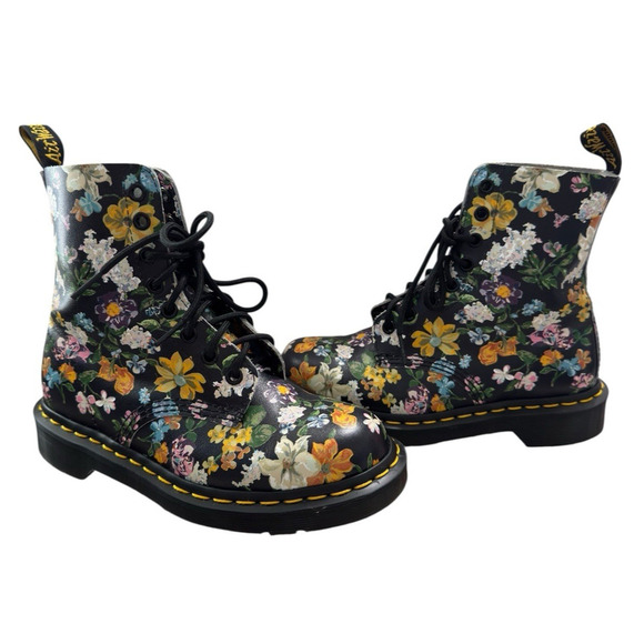 Martens 1460 Pascal Darcy Floral Leather Combat Boots Sz 5/36